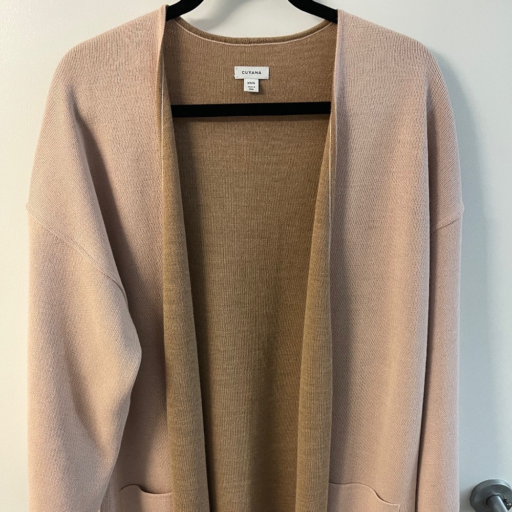 Cuyana lightweight reversible knitted coat